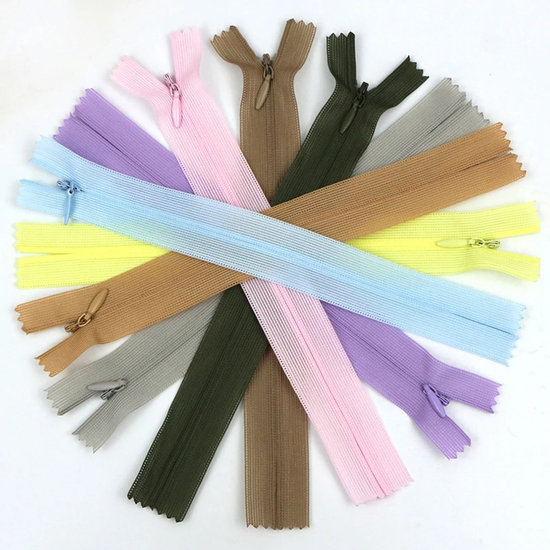 Description Picture 3 of item10pcs Long Invisible Zippers 3# 18/25/30/40/50/60cm Black White Nylon Coil Zipper For DIY Clothes Crafts Sewing Accessories