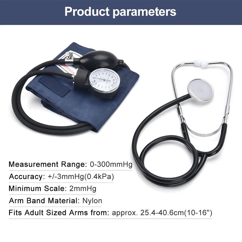 AiQUE Manual Blood Pressure Monitor BP Upper Arm Sphygmomanometer Aneroid Baumanometer Stethoscope with Zipper Bag for Adult
