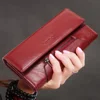 Fashion Women Genuine Leather Wallet RFID Blocking Tri-fold Credit Card Holder Luxury Long Female Phone Clutches purse for women 6