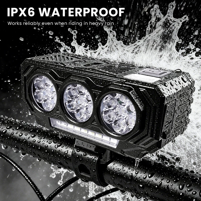 Luci per Bicicletta BUCKLOS 2000mAh con Ricarica Solare, 800LM, Impermeabili IPX6, Faro Anteriore per Bici con Allarme 120dB - immagine 4