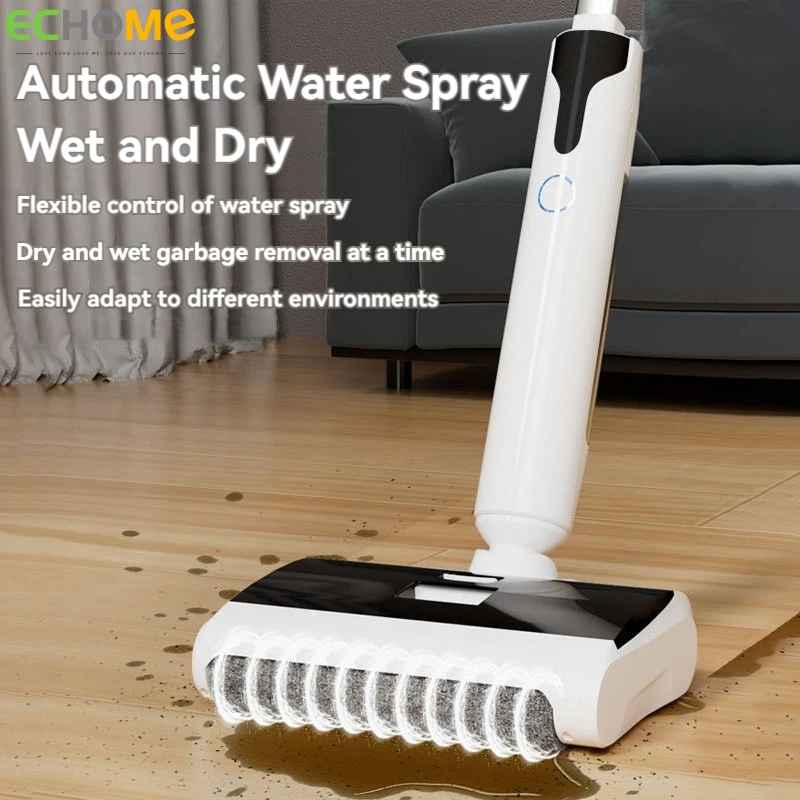 무선 전기 걸레 핸드 클리너, 저소음 살균 습식 건식 이중 사용, 가정용 USB 세척 걸레, 통합 셀프 클리닝 