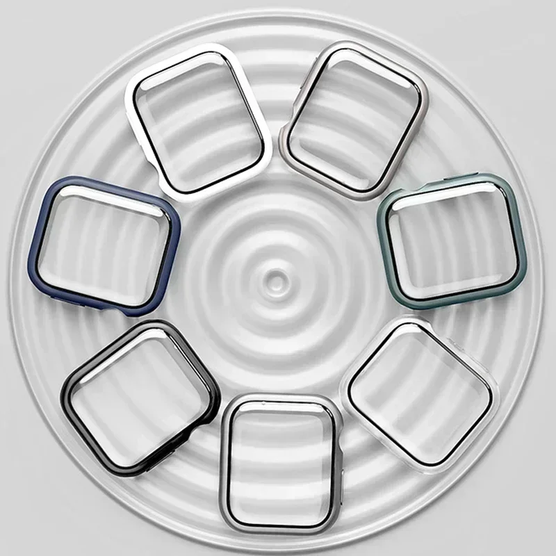 Glas + Hülle für Apple Watch 44 mm 40 mm 41 mm 38 mm 42 mm 45 mm 46 mm Displayschutzfolie Schutzhülle Apple Watch 10 8 7 9 6 SE 5 4 3 – Detail 12