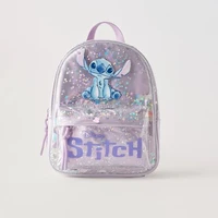 New Disney cartoon Stitch sequin Backpack bag Kindergarten school bag lady girls ball birthday gift 2