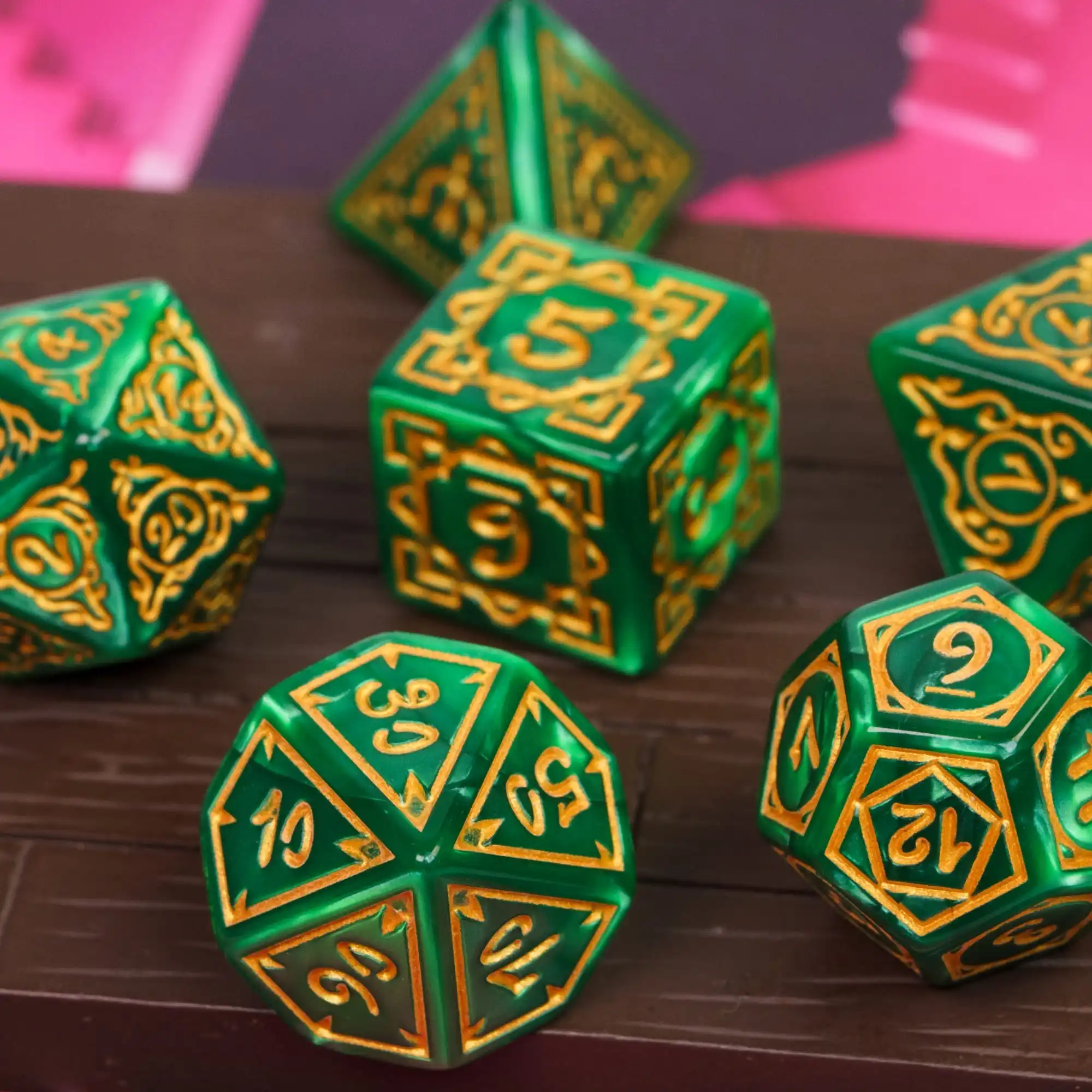 7Pcs/Set Dice Set D4~D20 DND Polyhedral Dice For Role Playing Board Game D&D acrylic dice,game dice,dice set