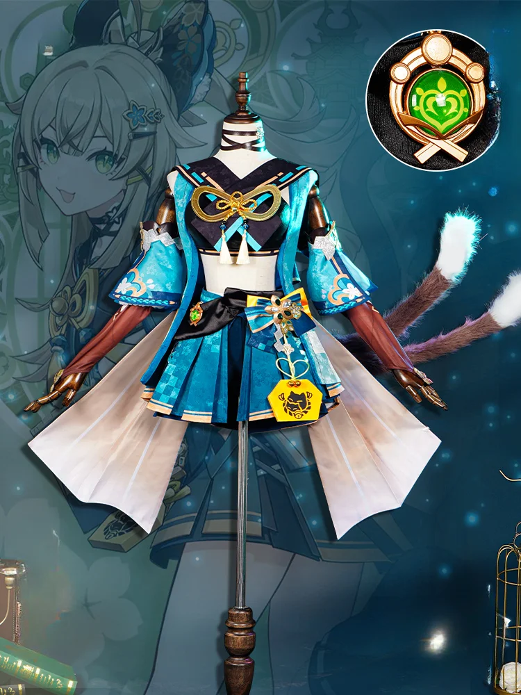 

Genshin Impact Kirara Cosplay Costume Kirara Tails Suit Game Courier Cat Halloween Carnival Party Women Outfit Custom Made