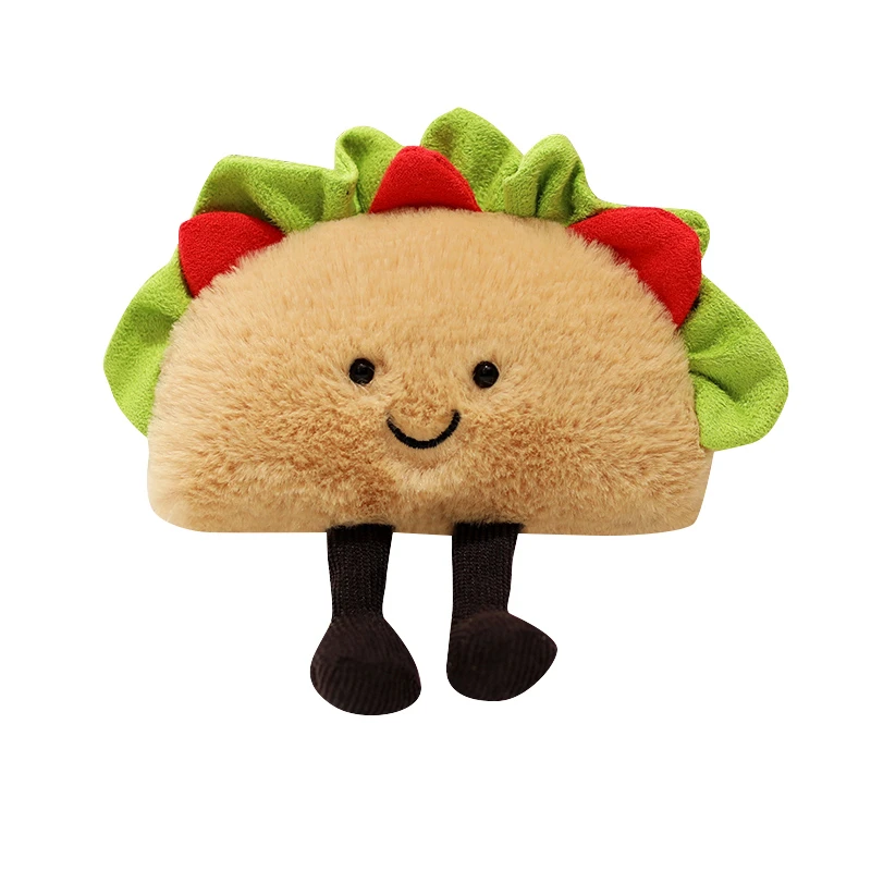 Cute Cartoon Hamburger Taco Plush Toy Kids Creative Emotion Plush Toy Soft Fluffy Stuffed Doll Kids Birthday Holiday Gifts