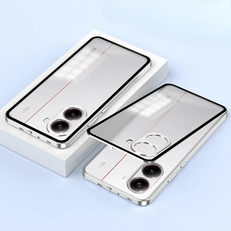 Shockproof Aluminium Alloy Matte Acrylic Phone Case - Durable Hard Bumper Cover