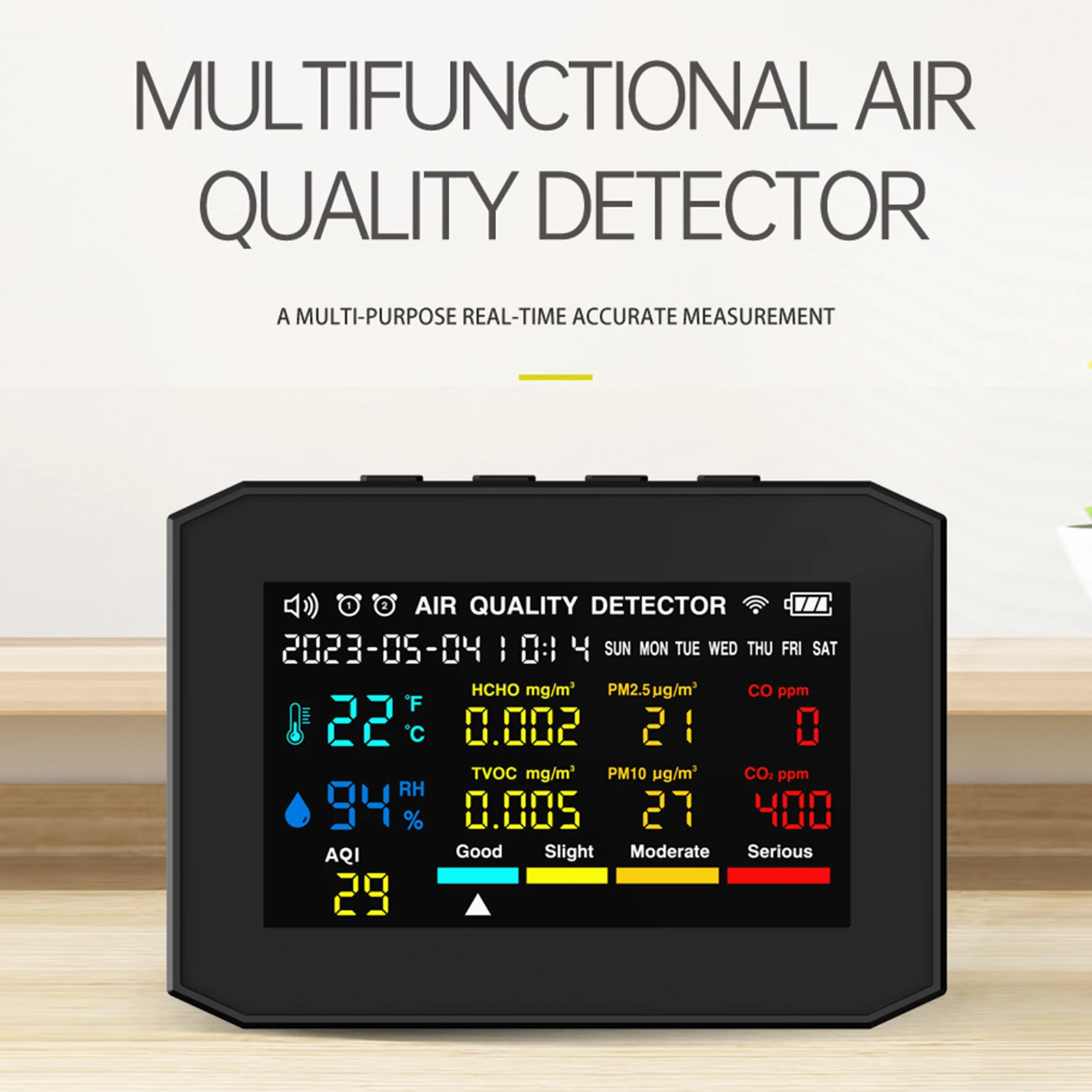 

10 в 1 детектор углекислого газа CO PM2.5 PM10 формальдегид HCHO TVOC контроль качества воздуха