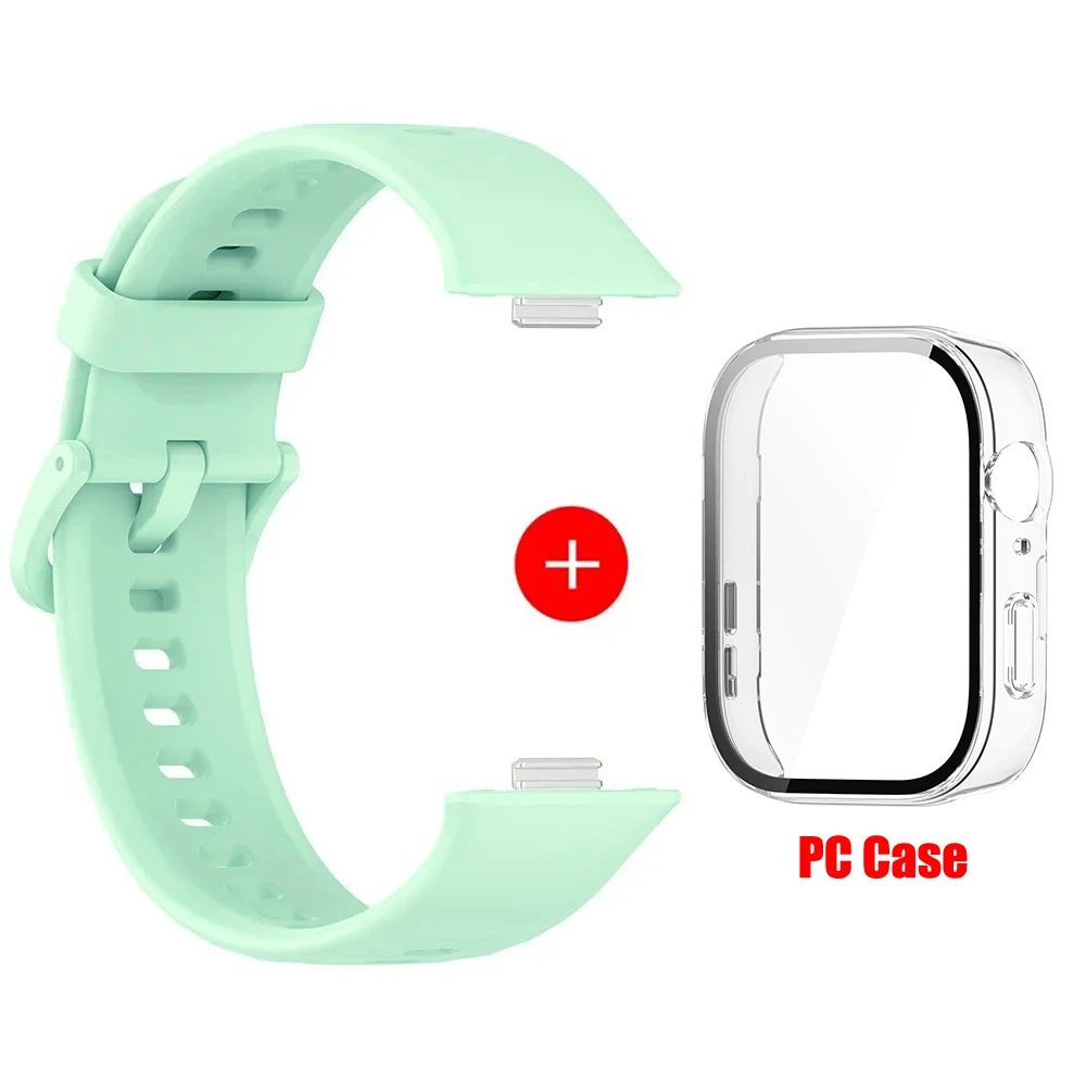 Silicone Watchband with PC Case and Screen Protector for Huawei Watch Fit3 - Replacement Accessories