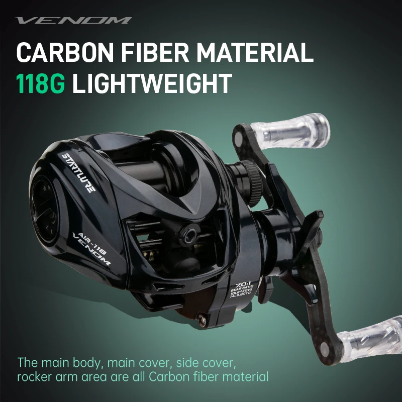 CEMREO Bait Casting Fishing Reel Carbon Body 4kg Drag Power Magnetic Brake System Casting Reel Model VENOM Ultra light fishing reel