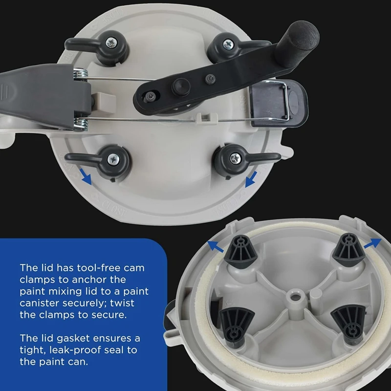 Paint Can Mixing Lids And Pour Spouts, Hand Crank Mixer, Drill, Paint Mixer 1 Gallon Size