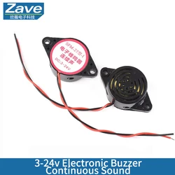 High - Decibel Electronic Buzzer Alarm with Intermittent and Continuous Beep Options (3 - 24v black I)