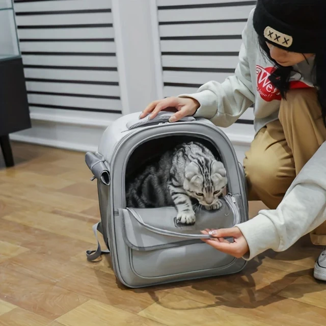 1PCS Pet Backpack Outdoor Large Cat Backpack Transparent Capsule Breathable Carrying Bag Backpack Cat And Dog Supplies 2