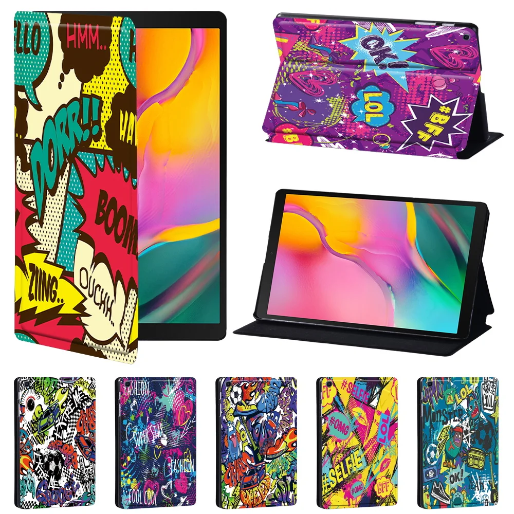Per Samsung Galaxy Tab A7 Lite 8.7 "/A 8.0 10.1 10.5"/A7 10.4 "/A8 10.5"/S5E 10.5 "/S6 Lite 10.4" Graffiti Art Pattern Tablet Cover