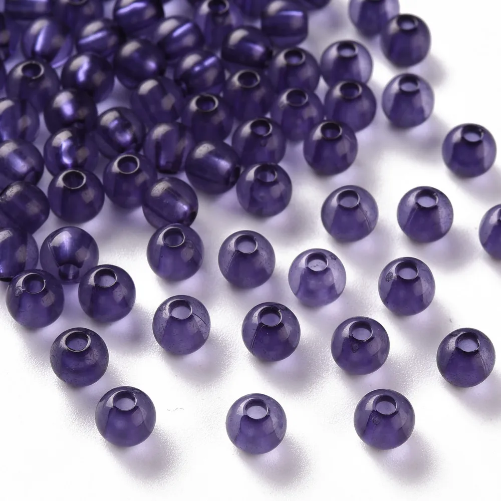 

500g Transparent Acrylic Beads Round Medium Slate Blue 6x5mm Hole: 1.8mm about 4400pcs/500g