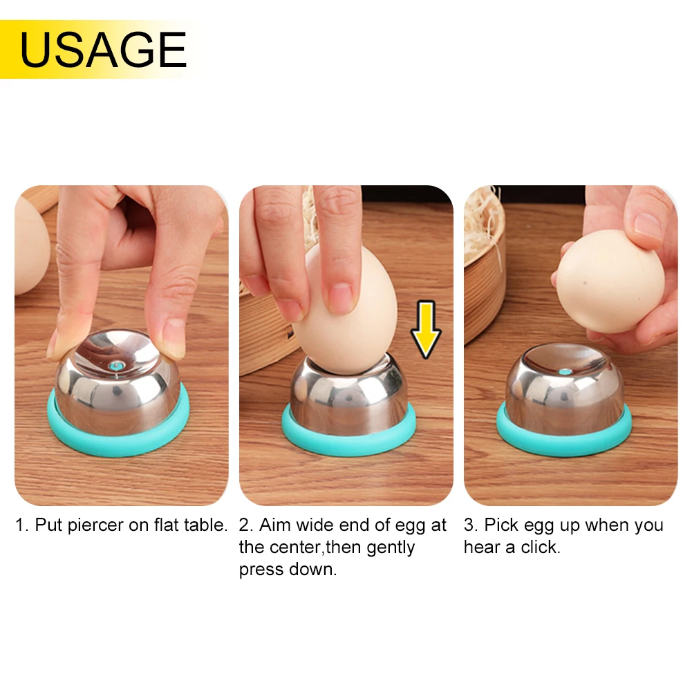 Egg Piercer Stainless Steel Needle Egg Hole Puncher Poacher Endurance Hole Seperater for Raw Eggs