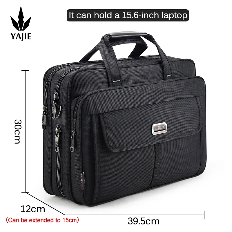 Business men's briefcase canvas waterproof large capacity 15.6 inch laptop bag work bag business bag official  office bag 2