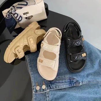 High Quality Platform Sandals Women Wide Strap Platform Open Toe Sandals for Women Female Flat Sandal Summer Ladies Shoes 1