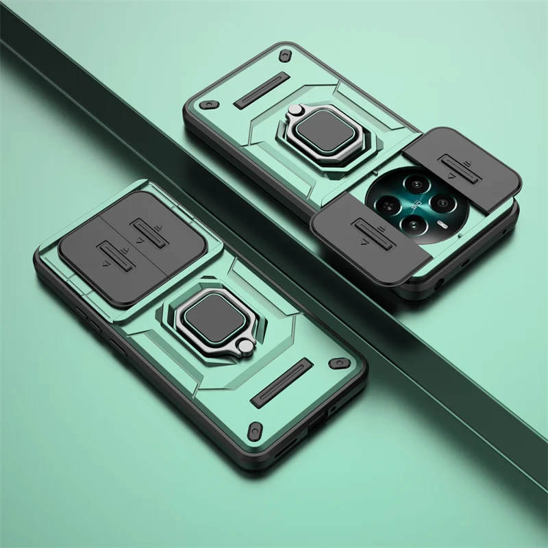 Sleek 5G Slide Camera Armor Phone Case with Ring Car Holder & Back Cover