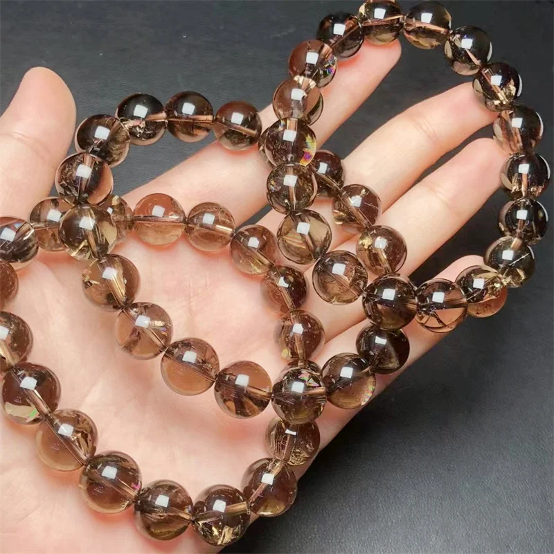 

Натуральный дымчатый кварцевый браслет с подвесками из ниток, изысканная бижутерия для женщин, подарок, лечебный кристалл, энергетический подарок, 1 шт., 12 мм