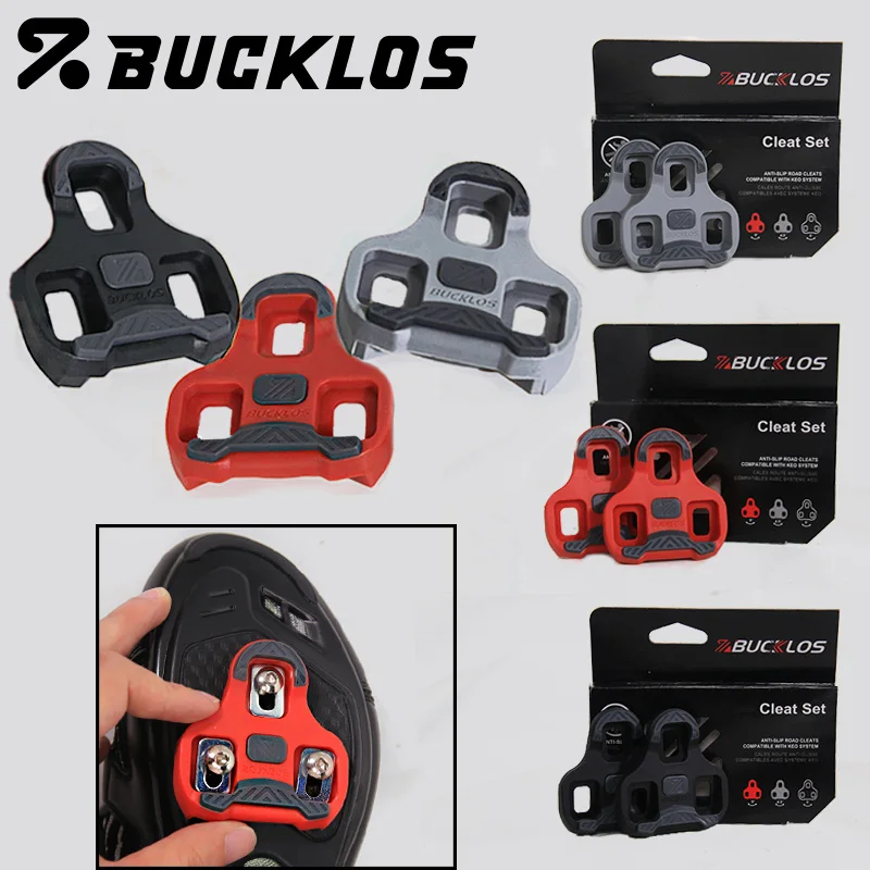 BUCKLOS Fahrrad-Selbstverriegelungs-Pedalschuhe für LOOK KEO Professionelle Rennrad-Pedale Schuhklemmen 0/4,5/9 Grad Float Cleats