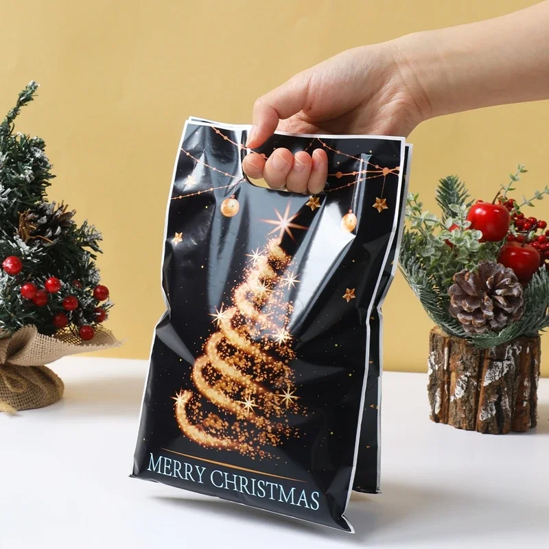 JOYIN 72 PCS Christmas Bags For Holiday Goody Gift, Plastic Bags With Handles For Xmas Party Favor, Party Decoration Supplies - View #9