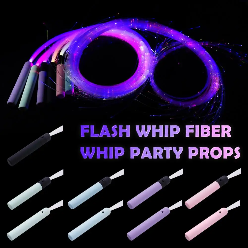 LED Fiber Optic Whip 360&deg; Swivel Super Bright Light Up Rave Toy EDM Pixel Flow Lace Dance Festival Night Party Disco Dance Whips