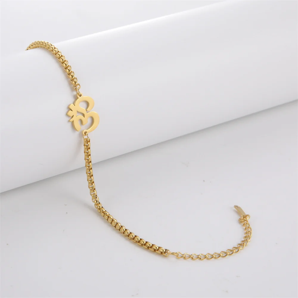Edelstahl Buddhismus Hindu Yoga OM Symbol Anhänger Armband für Frauen Männer Charms Paar Armbänder Mode Amulett Schmuck Geschenk – Detail 16