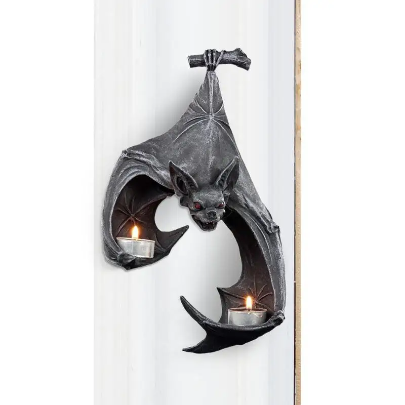 

Bat Wall Tealight Holder Bat Shaped Hanging Ornament Delicate Wall Sconce Decor Candles Stand Home Halloween Candle Holder