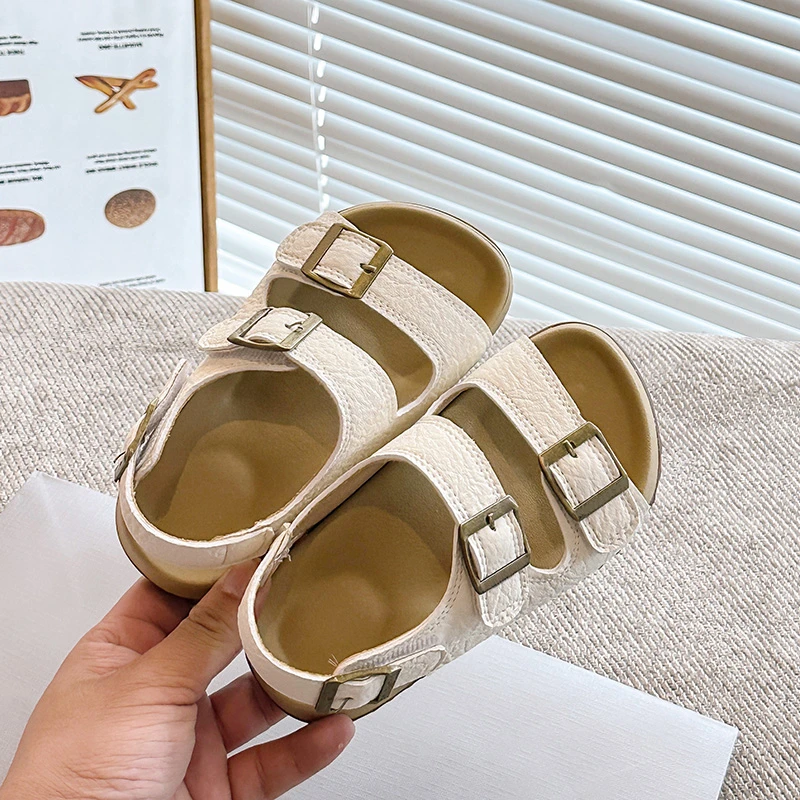 Summer Classic Kids Open-Toe Sandals Non-slip Boys Girls Fashion Beach Sandals Breathable Outdoor Children School Flat Sandals