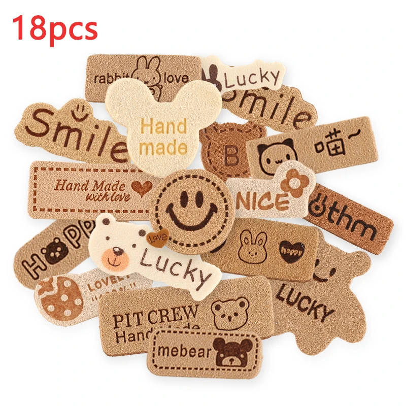 18 teile/los Nähen Auf Patches Für Kleidung Jacke Mochila Nette Kleine Bär Anime Buchstaben Gedruckt Mini Kinder Baby Pack Diy stoff Parche