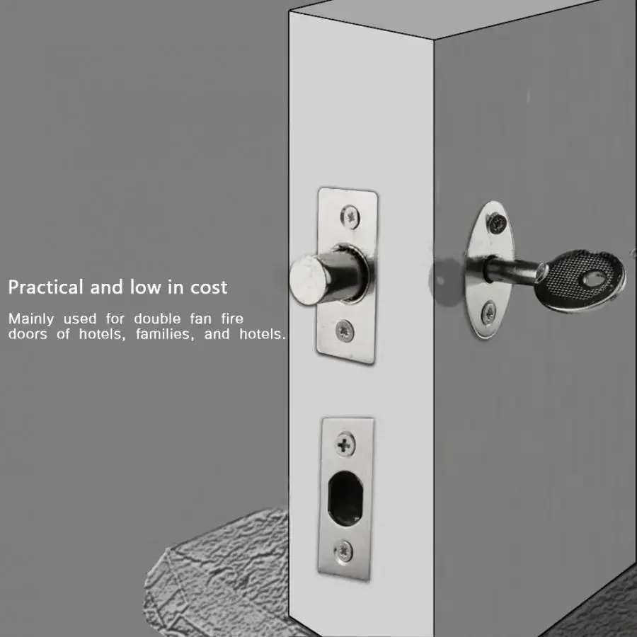 Iron Pipe Well Lock Hardware Pipe Tube Well Invisible Lock for Fireproof Door Escape Aisle
