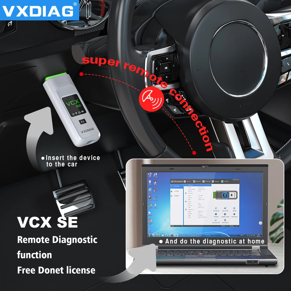 VXDIAG VCX SE Pro 3 in 1 VX308 Car OBD2 Diagnostic Tool DoIP for VW for GM Toyota Honda JLR Ford Mazda ECU Coding Programming images - 6