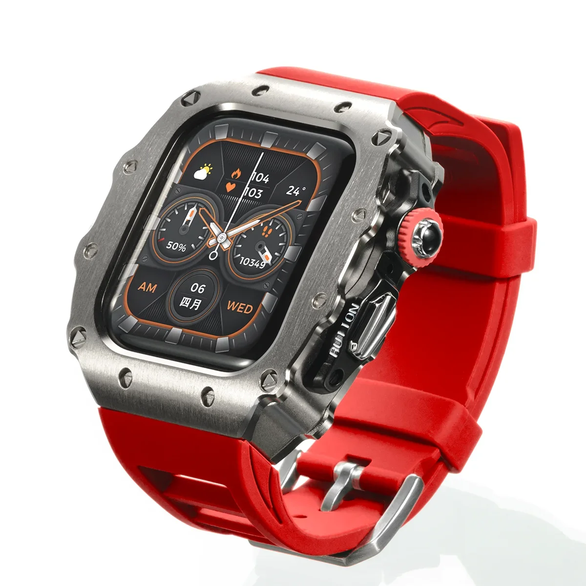 Deluxe Silicone Strap and Stainless Steel Watch Case Kit
