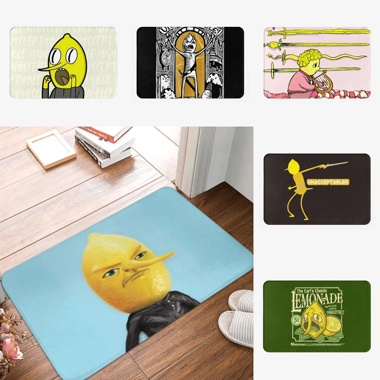 

UNACCEPTABLE By Lemongrab Doormat Rug Carpet Mat Footpad Polyester Anti-slip Dust-Proo Front Room Corridor Kitchen Bedroom