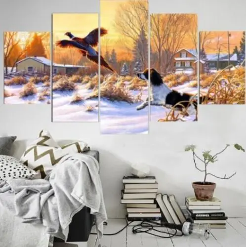 

5Pcs Bird Chasing 5 Pieces Art HD Print Pictures Canvas Poster Home Decor No Framed 5 Panel Modern Wall Room Decor Abstract