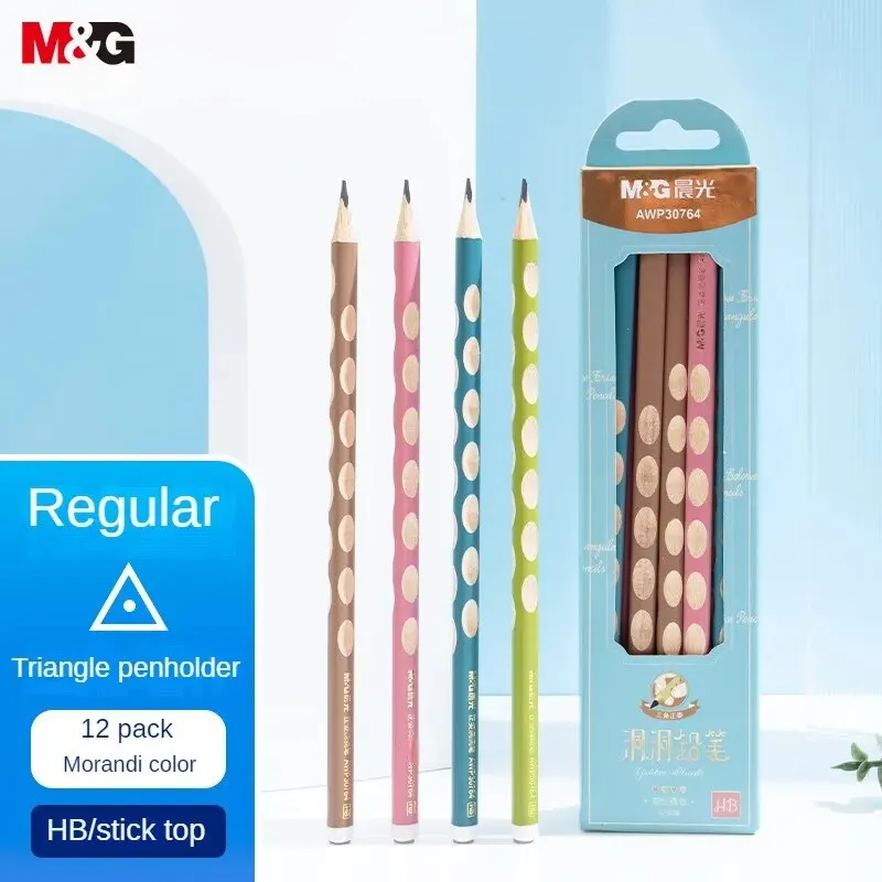 Writing Stationery Eraser Pencil M&G Hole Students' Special Large Triangle Pole Posture 12 Pcs/box
