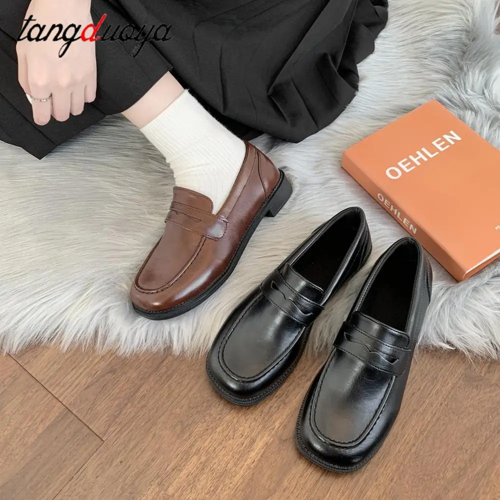 Women Flats Mary Jane Shoes Loafers Lolita Shoes Japanese Student Shoes Girl Lolita Shoes JK Commuter Uniform Casual Flat