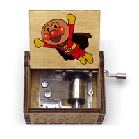 Anime Anpanman Theme Song Anpanman's March Hand-operated Type Wooden Music Box Home Decoration Ornaments Holiday Gift For  1