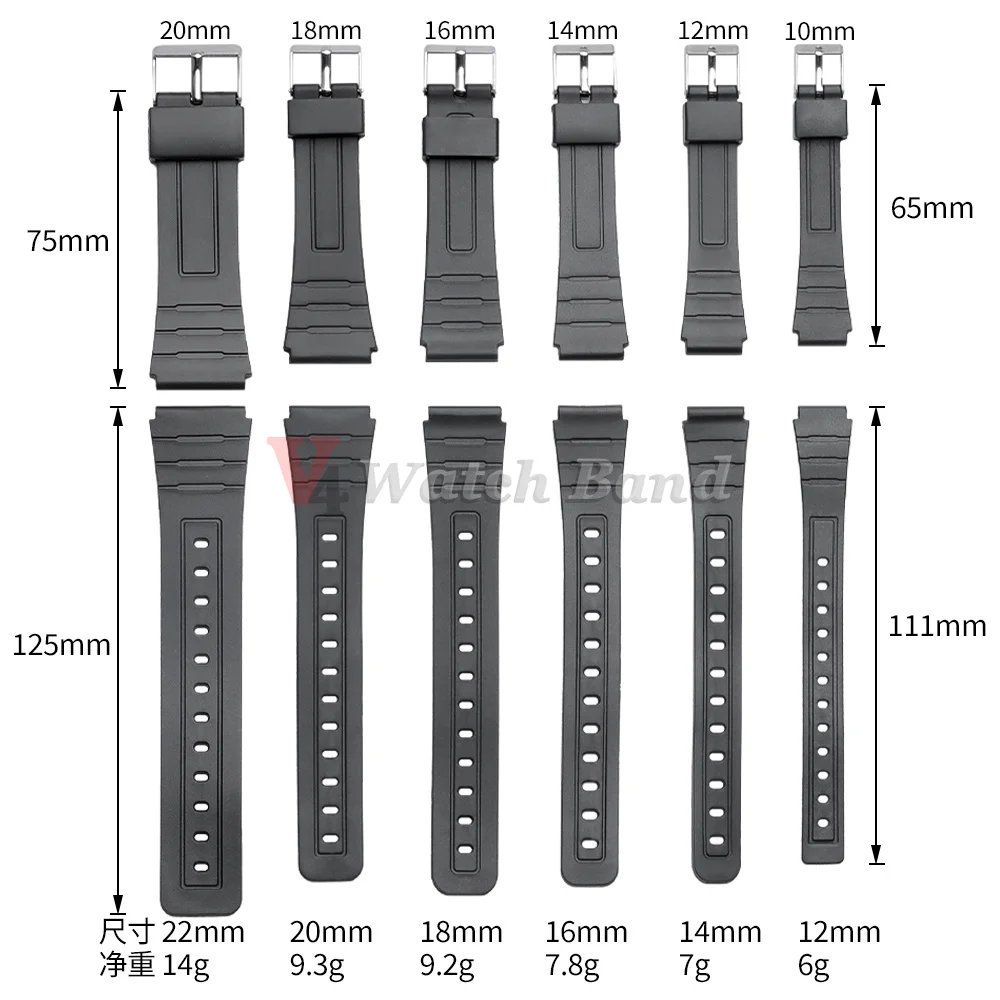 Versatile Silicone Watch Strap - Multiple Sizes Available