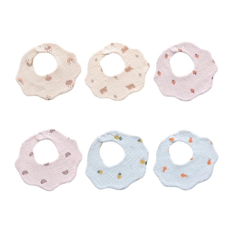 

Y1UB Baby Bibs for Boys Girl Breathable Drooling Bib Cotton Burp Cloth with Flower Infant Teething Bibs Feeding Bandana