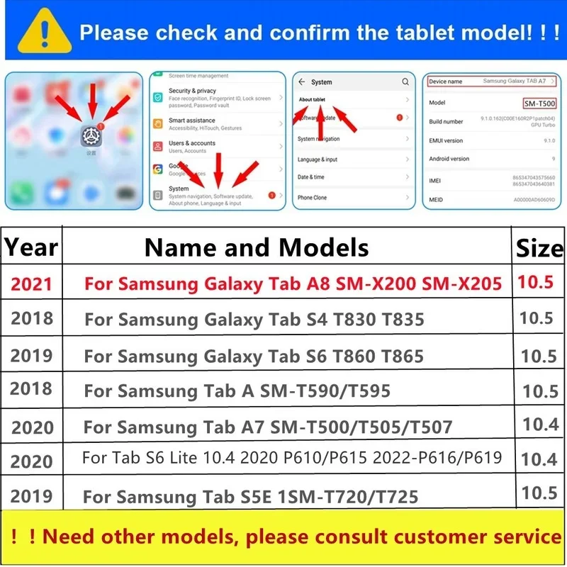 Case For Samsung Galaxy Tab A8 SM-X200 X205 A7 10.4 T500 T220 T290 S5E T720 10.5 T860 T590 Tab S6 Lite P613 Cover tablet case