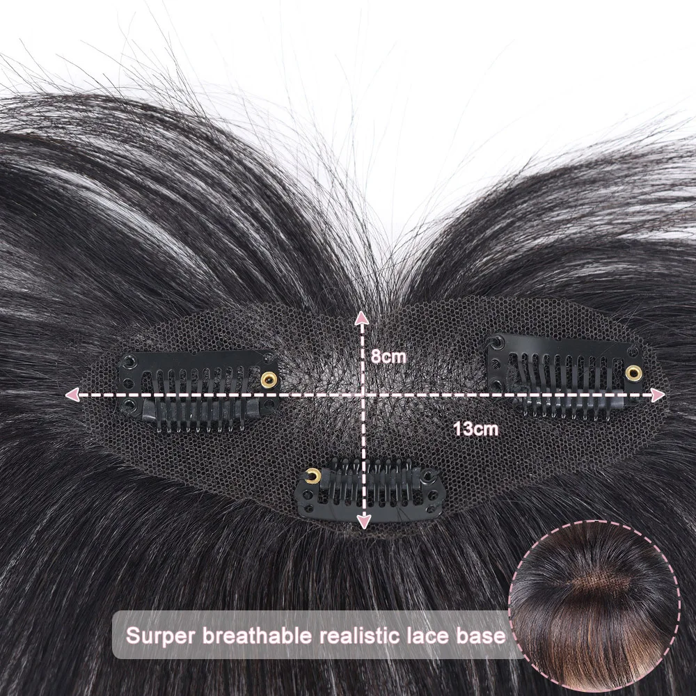 Clip di capelli umani veri in frangia per le donne Frangia d'aria sottile con templi Frangia finta Estensioni dei capelli Parrucchino marrone nero - immagine 3