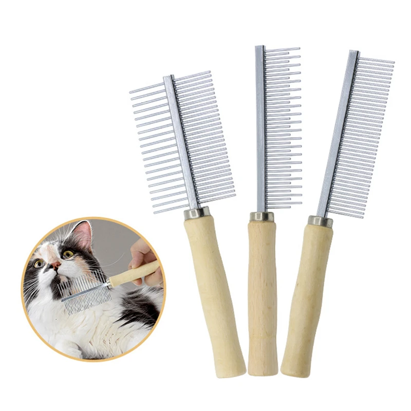 Wooden Handle Pet Grooming Comb for Dogs & Cats 2