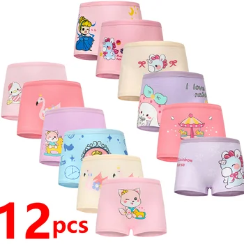 1/4/8/12 pezzi bambini ragazze mutandine set cotone piuttosto carino cartone animato unicorno stampa biancheria intima per bambini per ragazza bambino boxer traspirante 1