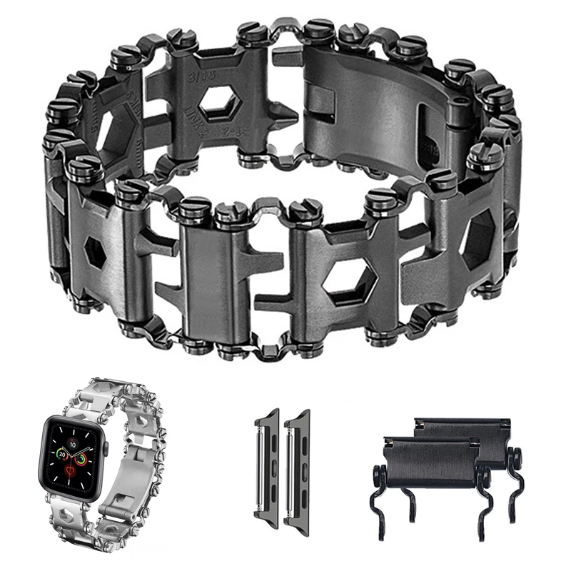 Bracciale Multifunzione In Acciaio Inossidabile Per Cinturino Apple Watch Cinturino Iwatch 29 In1 Kit Driver Per Bulloni Da Esterno Multi Tool Da Viag