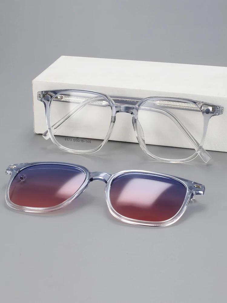 R56532 Damen quadratische Lesebrille 100 ~ 300 polarisierte Magnet clip Frauen Mode presbyopische Brille – Detail 1