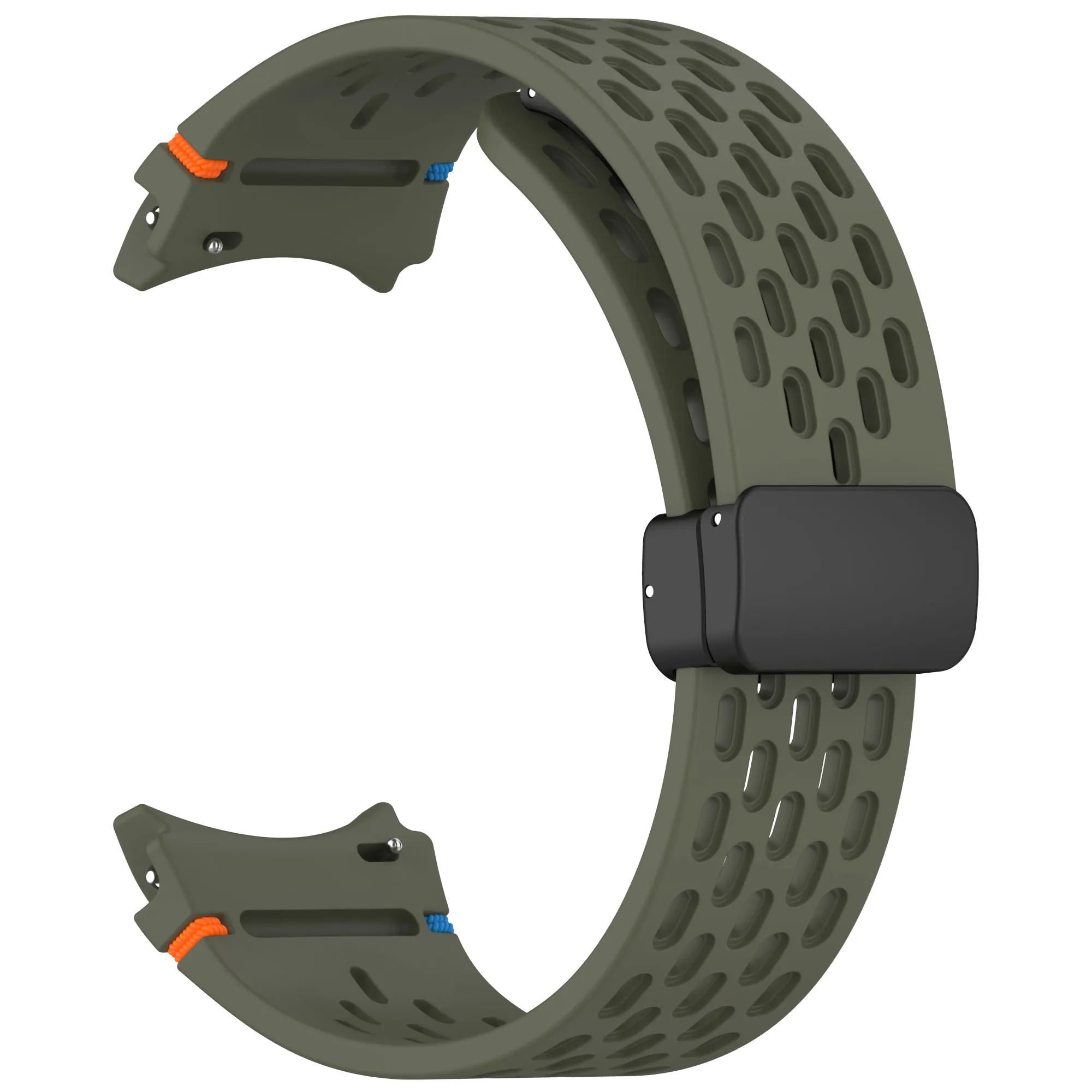 Magnetic Buckle Silicone Watch Band - 20mm Strap with No-Gap Design