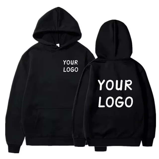 DIY Custom Your Brand LOGO  Men Women Casual Hoodie  Top Solid Color Pullover Street Personality Sweatshirt Custom Gifts 1