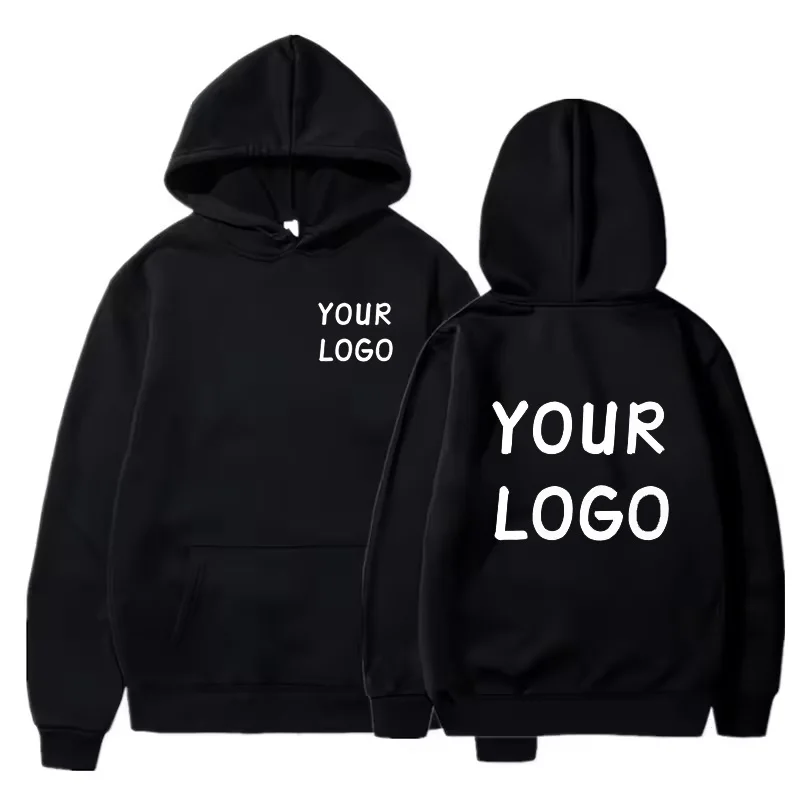 Fai da te Personalizza il logo del tuo marchio Uomo Donna Felpa con cappuccio casual Top Pullover tinta unita Felpa con personalità di strada Regali personalizzati 1